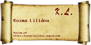 Kozma Liliána névjegykártya