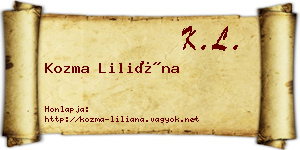 Kozma Liliána névjegykártya
