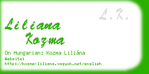 liliana kozma business card