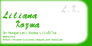 liliana kozma business card
